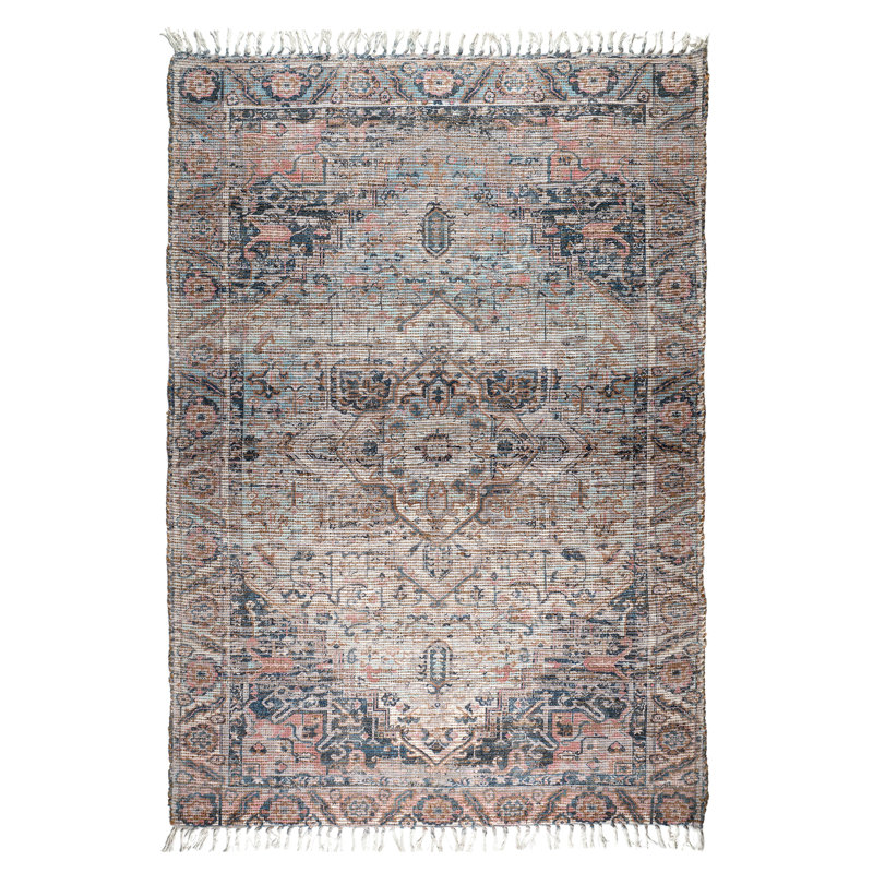 Tapis oriental gris / rose tissé à la main Port Chester, Rectangle 2 pi x 3 pi