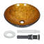 Metro Lane 420 mm L x 420 mm W Gold Tempered Glass Circular Sink