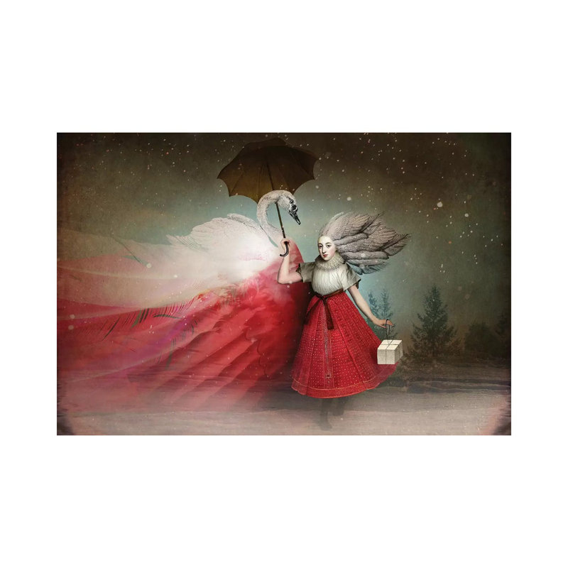 «The Gift» par Catrin Welz-Stein - impression d'art graphique, H 12 po x l 18 po x 1,5 po, Toile tendue, Pas de tapis