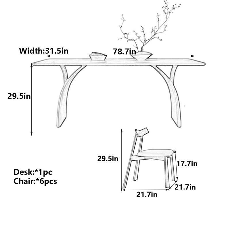 Table de salle à manger Stalybridge, 29.5” H x 78.7” W x 31.5” D