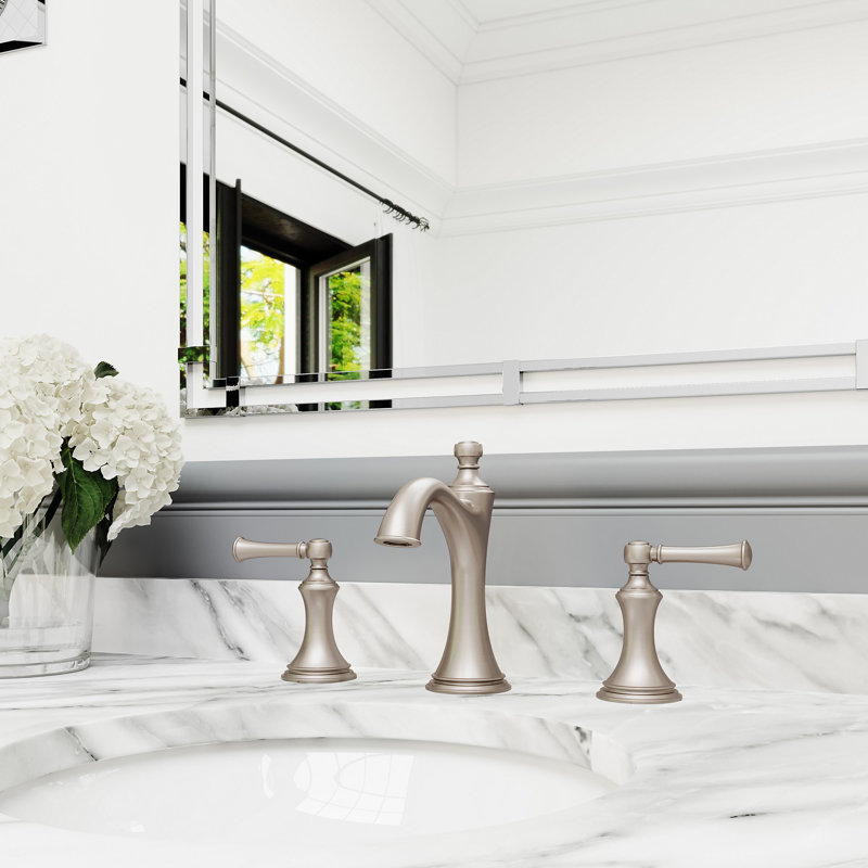 Tisbury Widespread Bathroom Faucet with Drain Assembly, Brushed Nickel