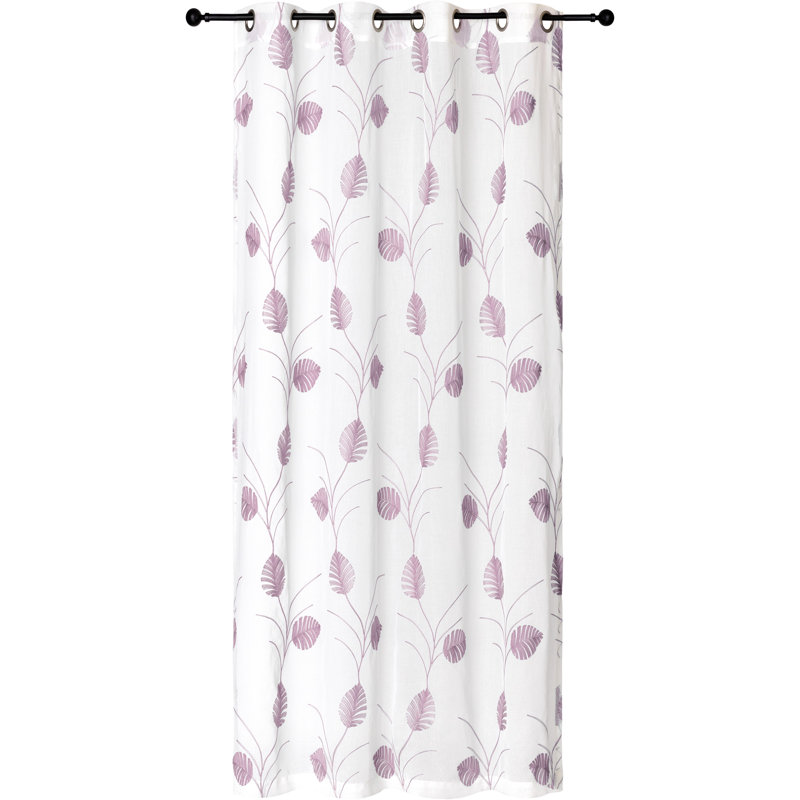 Semi Sheer Curtain Single Panel, Woodrose