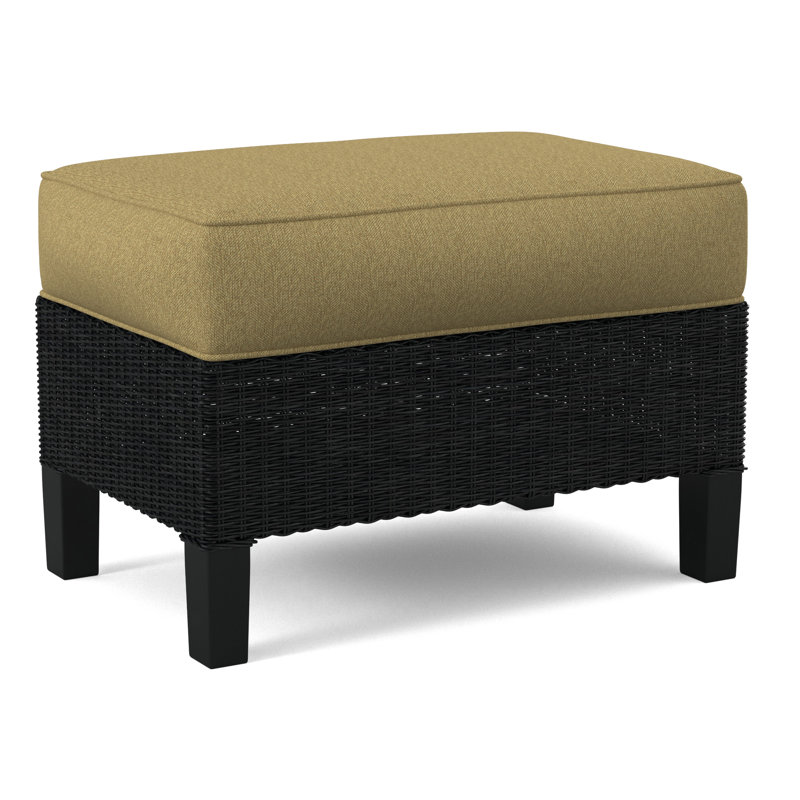 Gibraltar Ottoman, Black, White Performance Fabric; 0851-94