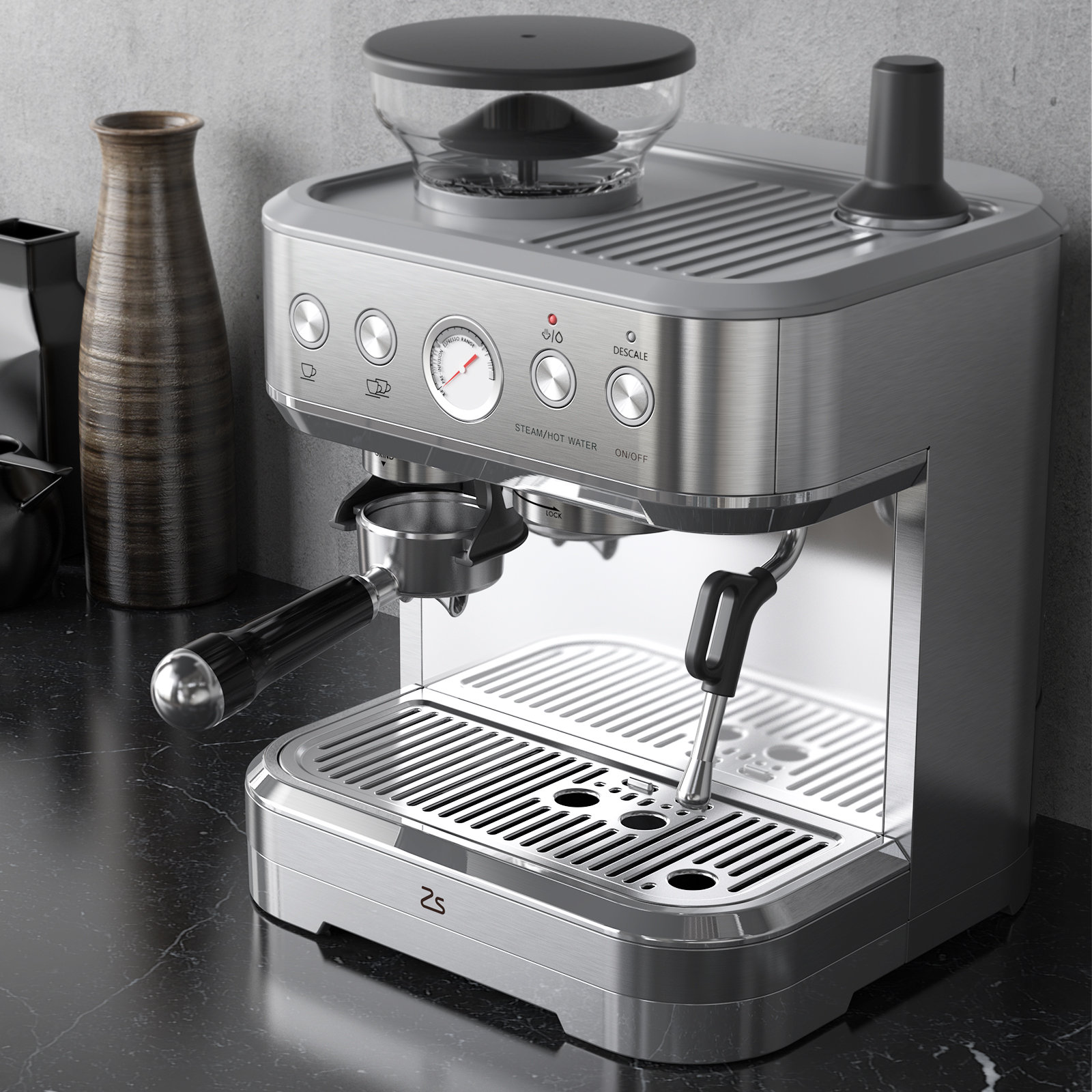 Home coffee machine with milk frother sales