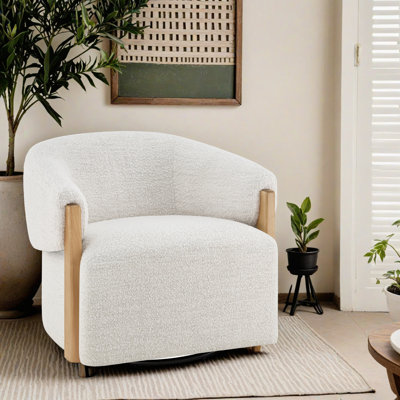 Fauteuil d'appoint pivotant rembourré Denice Longfield