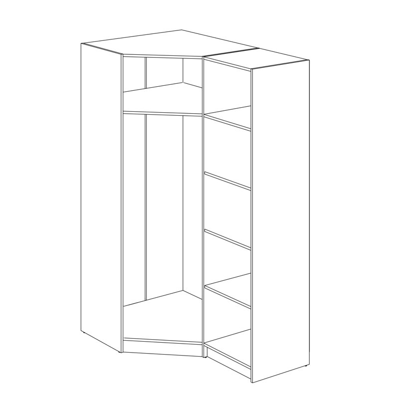 Makina 2 Door Manufactured Wood Wardrobe, Puccini oak