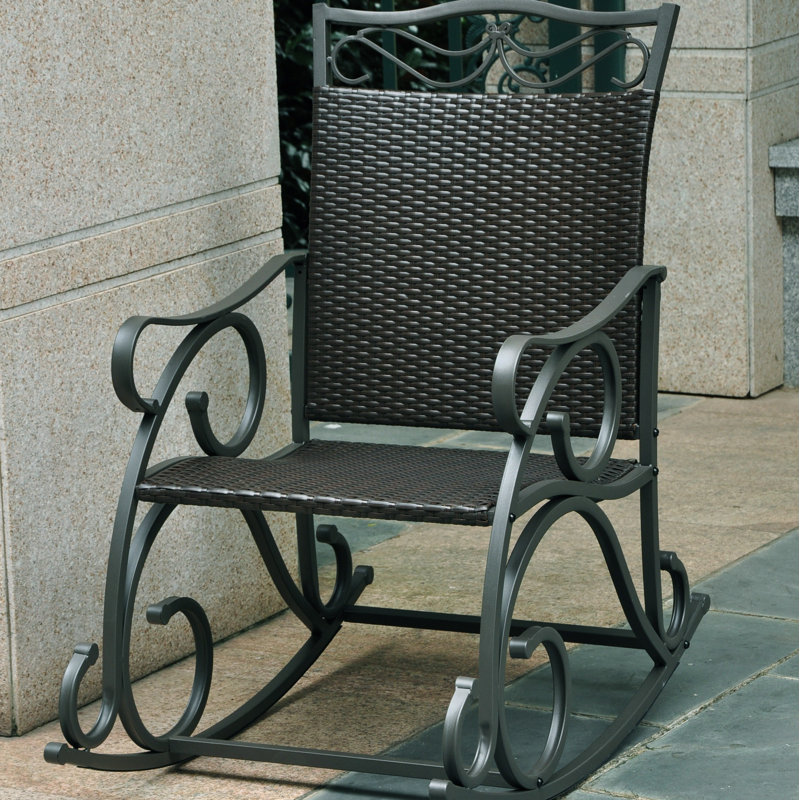 Fauteuil oscillant en résine et acier Nome, Noir antique