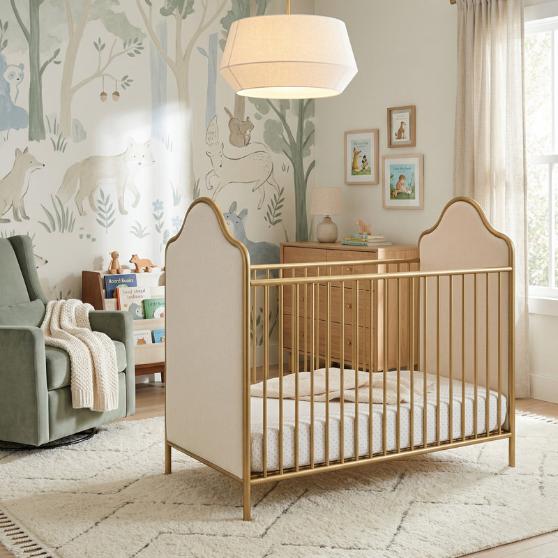 Lit de bébé convertible 3-en-1 Sara, Doré