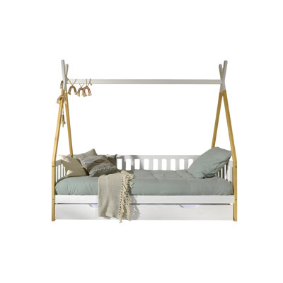 Zelt-Kinderbett mit Ausziehbett, 90 x 200 cm
