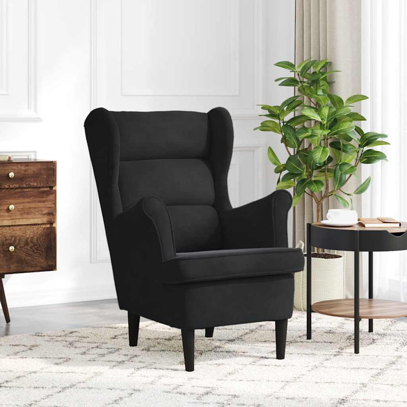 Fauteuil Latitude Run® en velours noir, Polyester noir