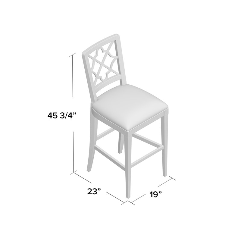 Ivory Key Upholstered Stool, Bar Stool (30" Seat Height), Gray