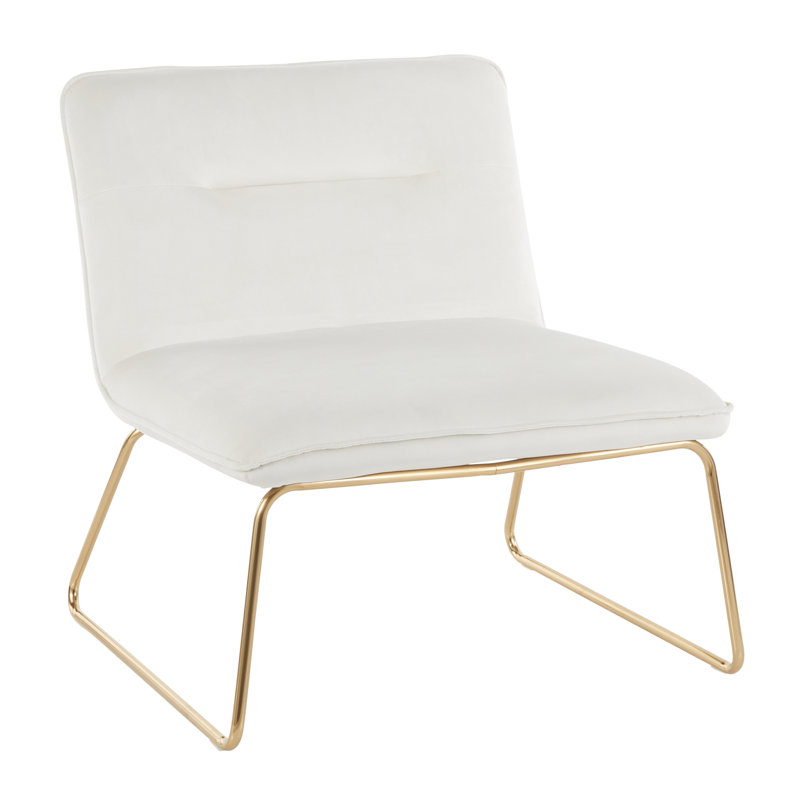 John-Stephan Velvet Slipper Chair, Cream