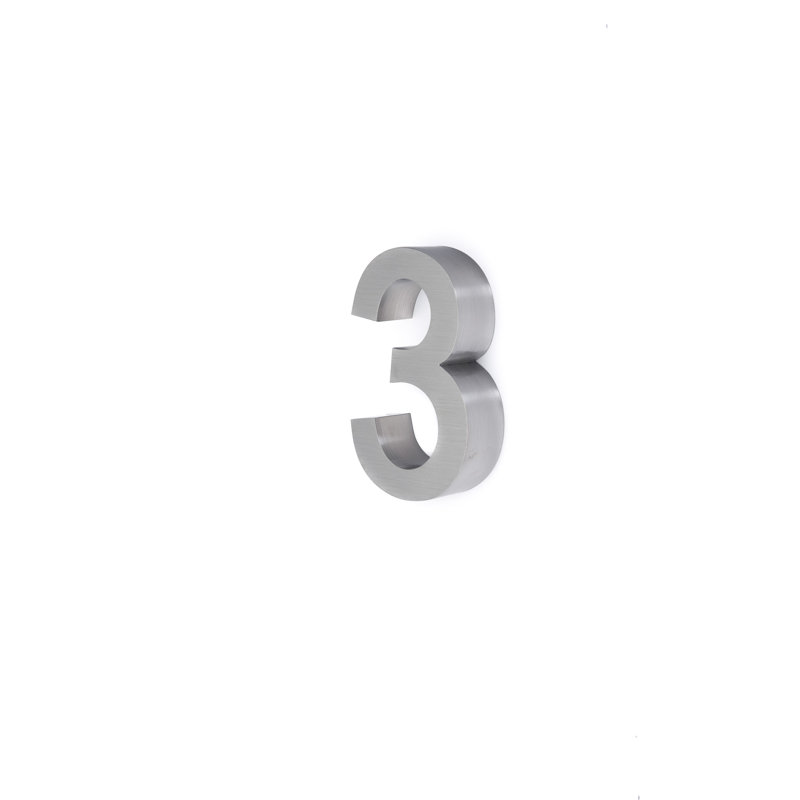 Numéro de maison à fixation flottante 6 po, 3