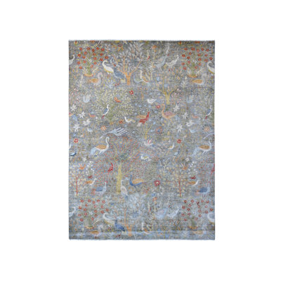 Tapis gris en laine nouée à la main 9 pi x 12 pi 3 po 9 pi x 12 pi 3 po D8305A836CAF461581976E9F987F0EC4