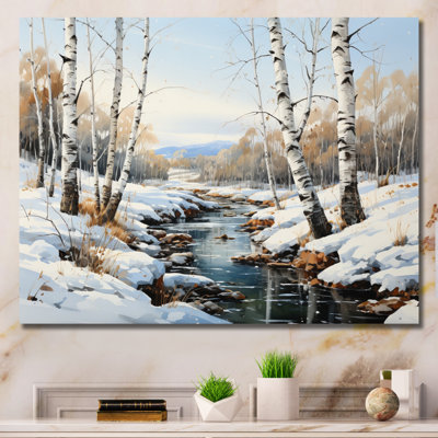 Birch Woods Winter Whispers I - Tree Birch Canvas Print