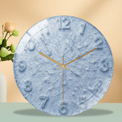 Frozen-Clock-Face Art - 12‘’ Modern Glass Wall Clock