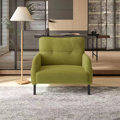 Fauteuil en velours côtelé, siège large simple confortable, convient aux salons, aux chambres et aux salles de conférence
