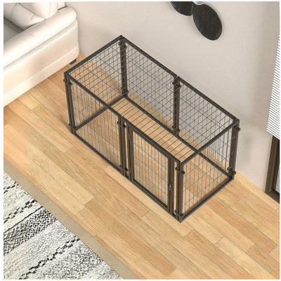 Cage pour chien 47,2 po pour petits, moyens et grands chiens, parc pour chiots pour l'extérieur et l'intérieur, cage pour chien (L 47,2 po x l 23,6 po x H 23,6 po)
