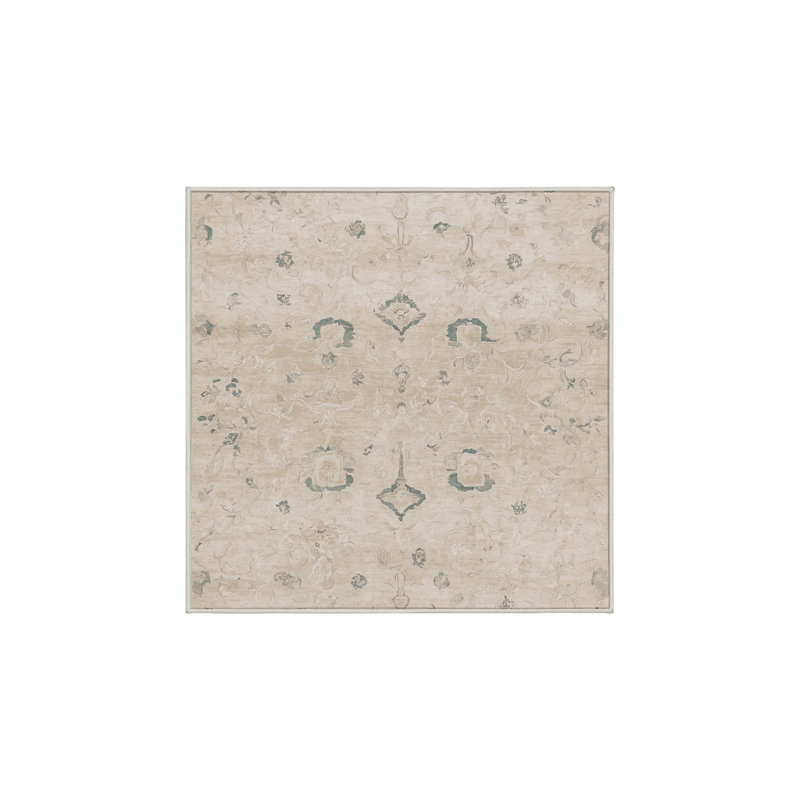 Tapis beige lavable à la machine GSIX03668, Carré 4 pi