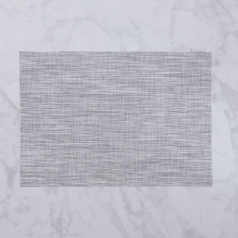 Grey Woven Vinyl Rectangular Placemat Set of 4