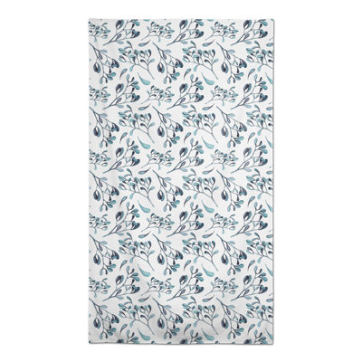 Nappe aquarelle 3 feuilles et baies grises