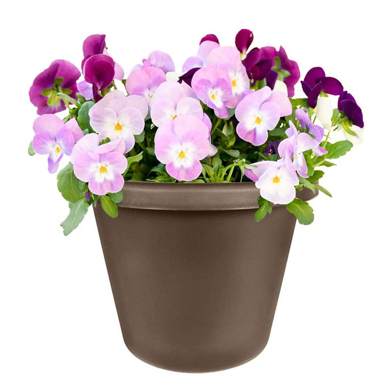 Arlmont & Co. 24 Inch Plastic Classic Flower Pot Planter, Brown (12 Pack)