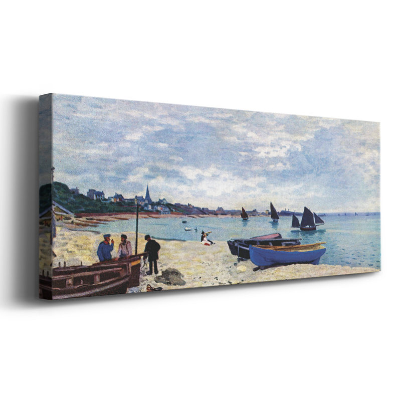 «The Beach At Sainte Adresse # 2» par Monet, reproduction sur toile, H 20 po x l 50 po x P 1,5 po