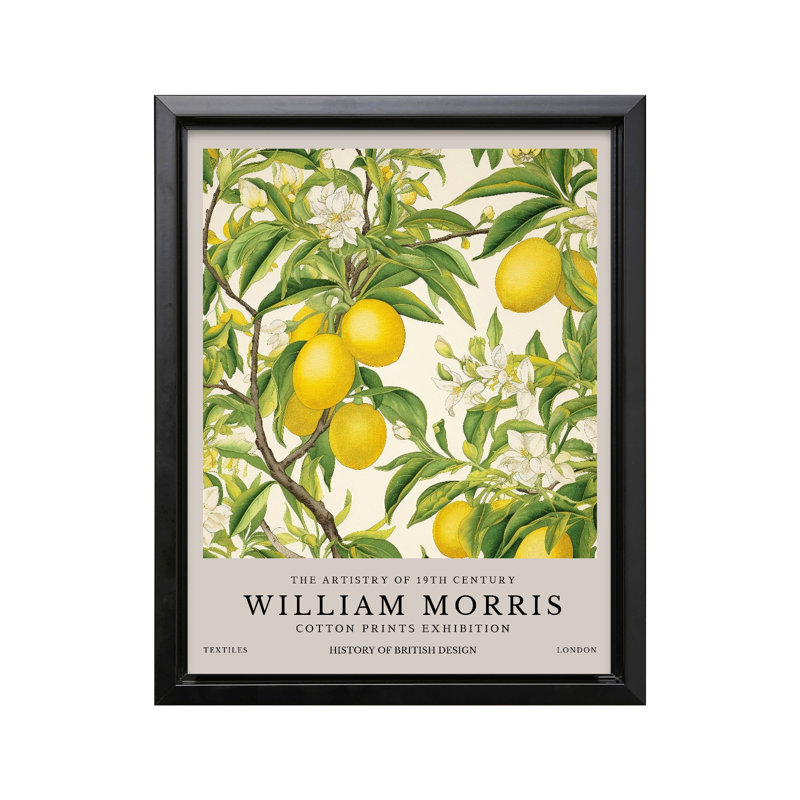 William Morris - Citronnier, Black Framed, Canvas, 24"H x 32"W