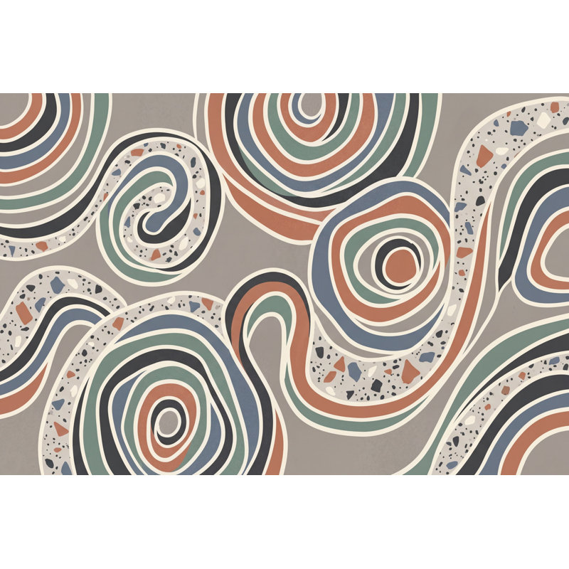 Décoration murale amovible de style abstrait Mid-Century, Non tissé, 160 po x 108 po