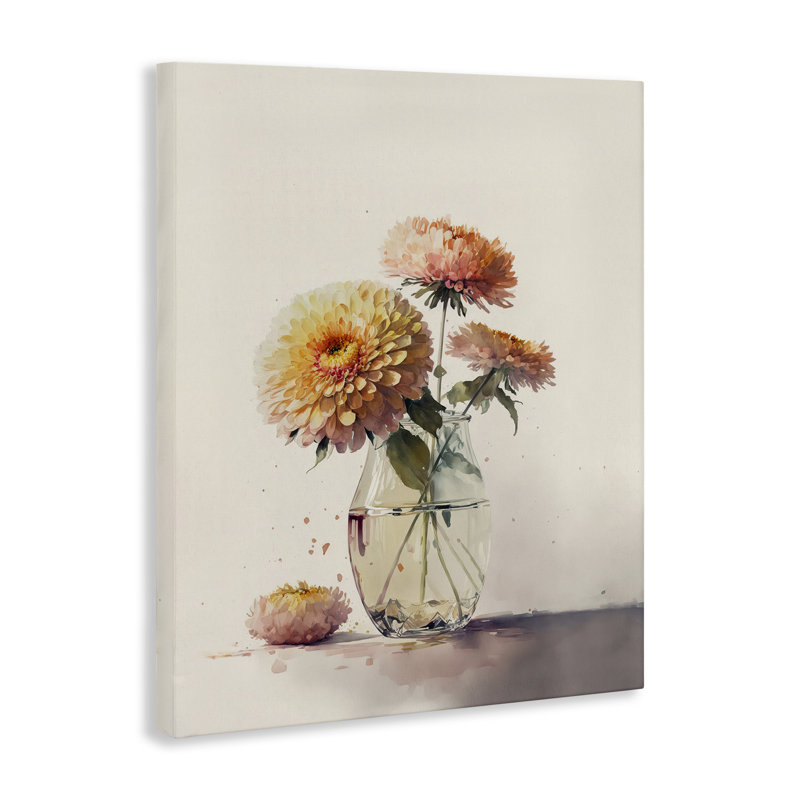 Blooming Dahlias, peinture, H 40 po x l 30 po x P 1,5 po