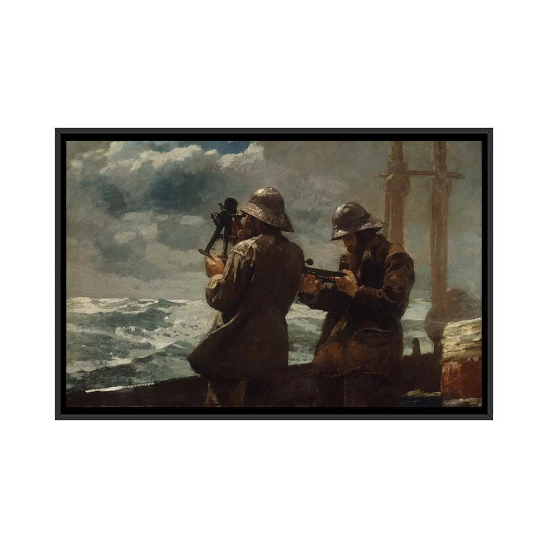 «Eight Bells» par Winslow Homer - impression sur toile tendue, H 18 po x l 26 po x P 1,5 po, Toile avec cadre noir