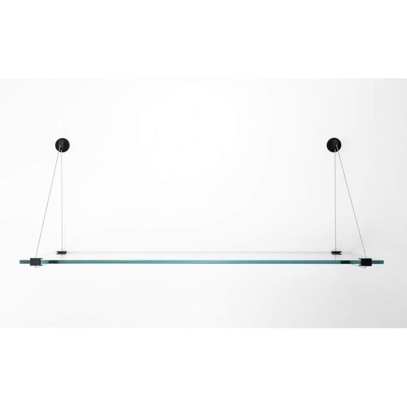 Tablette murale en verre trempé Earlham, Chrome, H 14 po x l 60 po x P 6,5 po