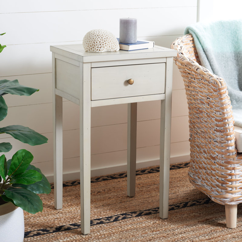 Joanna Solid Wood End Table with Storage, Brown
