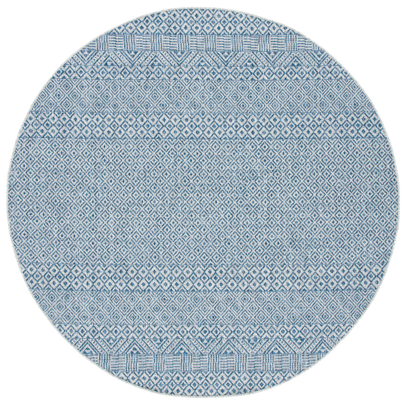 Alessa Performance Southwestern Indoor/Outdoor Area Rug, Round 10'