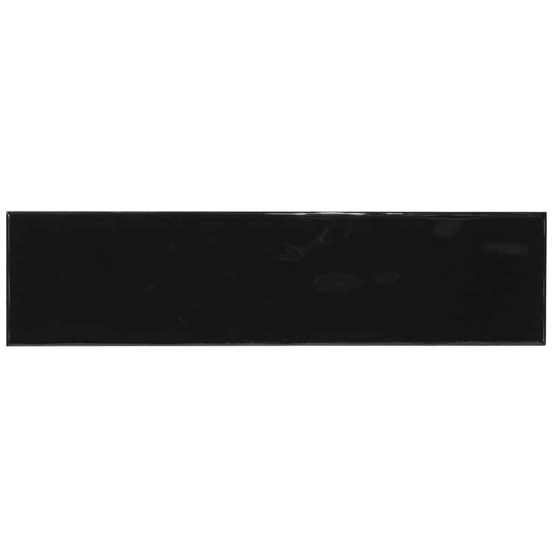 3" x 12" Flat Ceramic Subway Wall Tile, Black