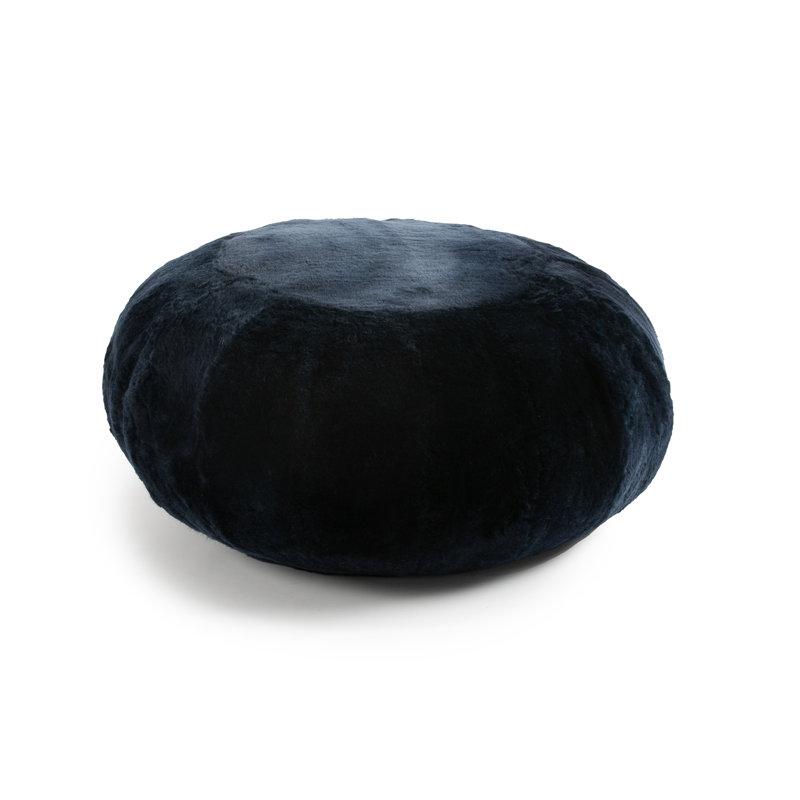  Repose-pieds Furniture Shearling, Bleu marine foncé