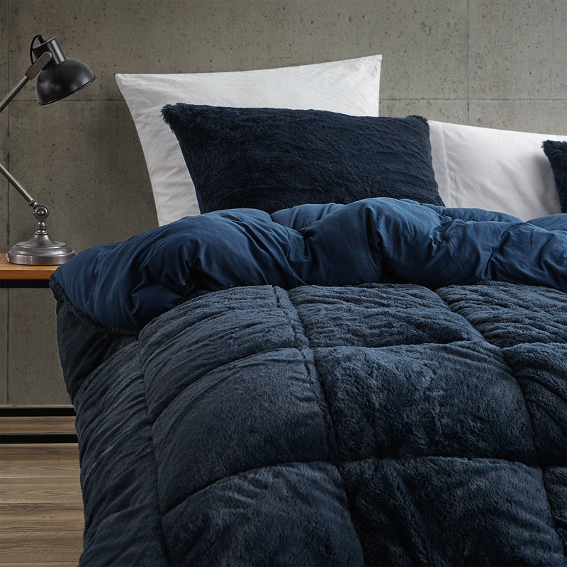 Navy King Reversible Down Alternative Microfiber Comforter