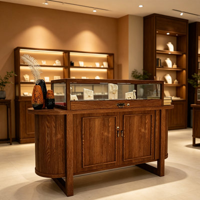 Vitrine à bijoux incurvée 59,06 po
