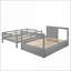 Lit superposé double au-dessus de double avec lit gigogne simple 4 tiroirs - gris, aucun sommier nécessaire
