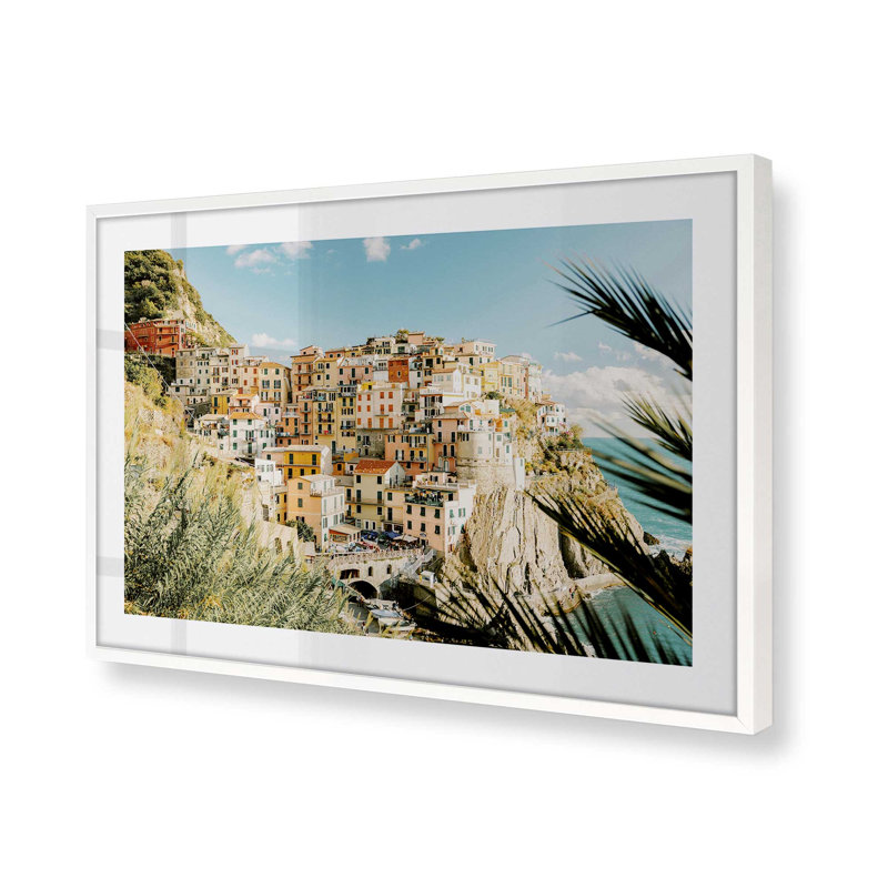 Impression de côtes éclatantes, Cadre simple blanc opaque, H 25 po x l 37 po x P 1,25 po