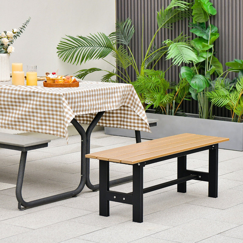 Banc d'extérieur en métal Latoysha, Brun