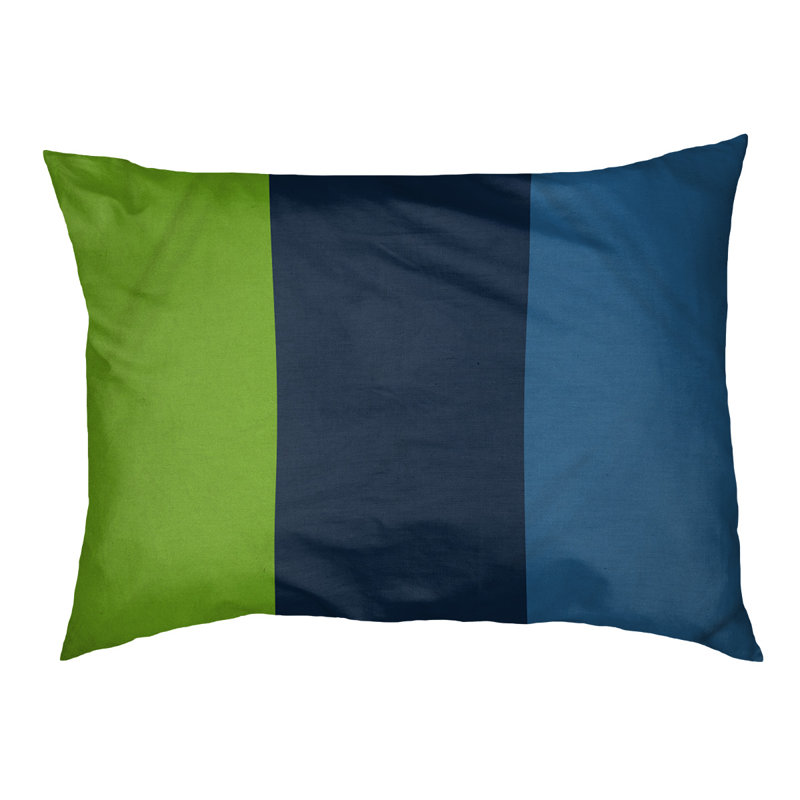 Oreiller rectangulaire designer, Moyen (L 18 po x l 28 po), Vert aurore / bleu minuit / bleu lac