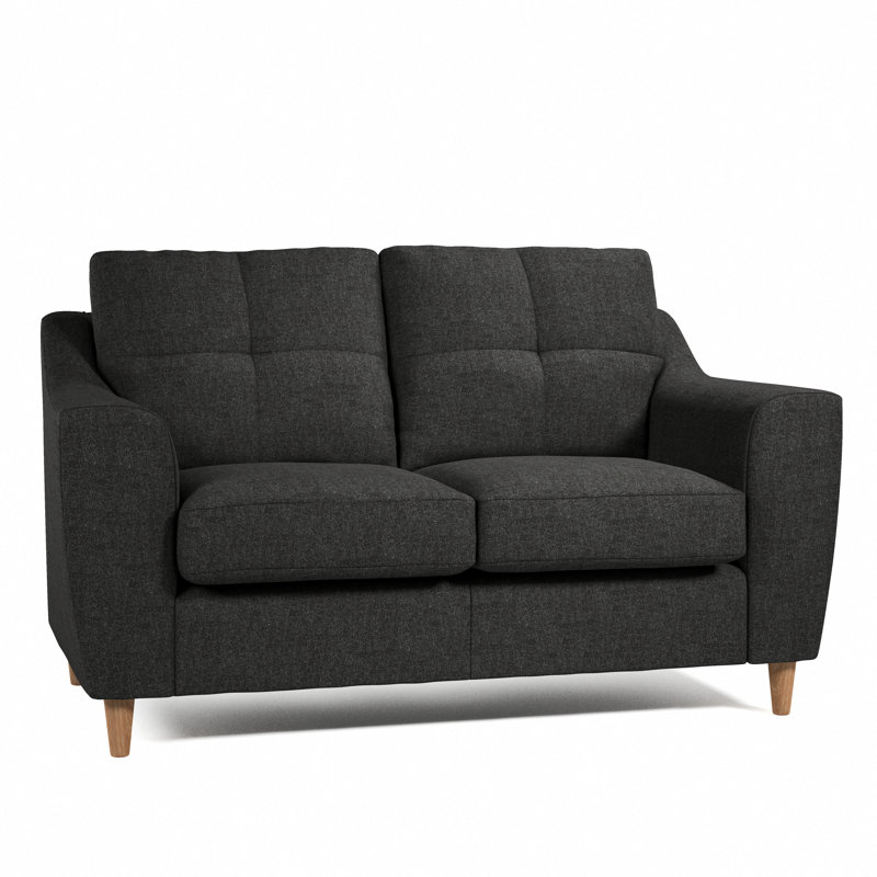 Espitia 2 Seater Polyester Tufted Sofa, Charcoal, 2