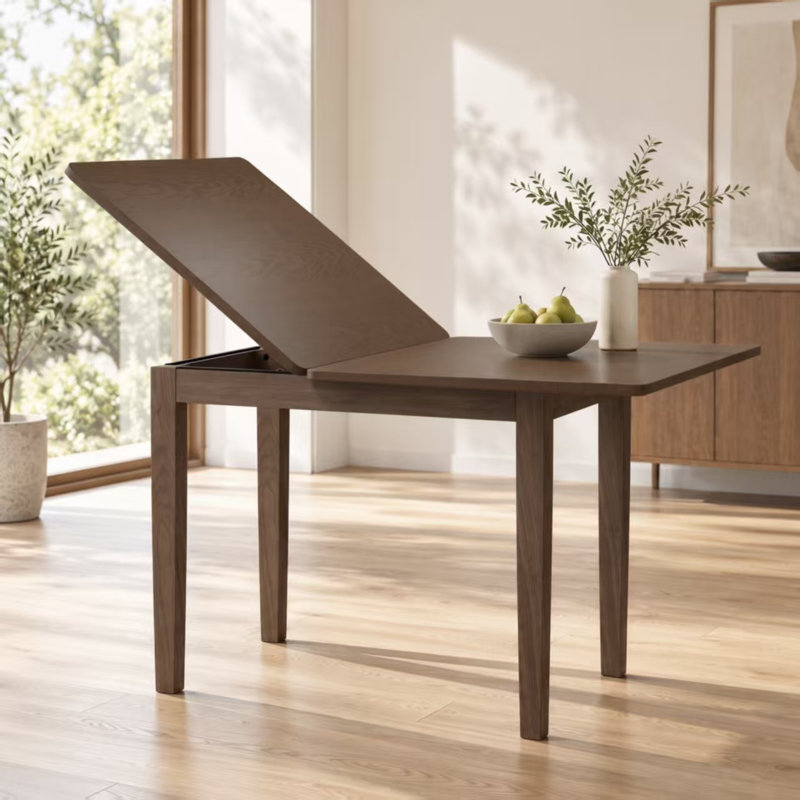 Table de salle à manger pliante en bois massif