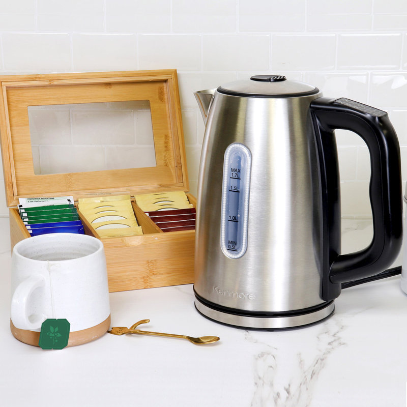 Bouilloire électrique sans fil de 1,7 litre avec 6 réglages de température Kenmore Kenmore, 1.8 Quarts