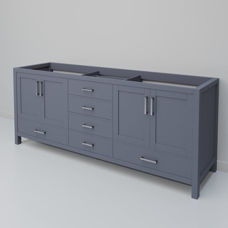 Meuble-lavabo double l 72 po x P 22 po Jacques, Gris foncé