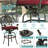 Meetwarm 5-Piece Patio Swivel Bar Set, All-Weather Cast Aluminum Outdoor High Bar Stool Bistro Set For Backyard Garden With 4 Cushions Bar Chairs With Footrest And 35.4" Bar Table, 2.2" Umbrella Hole-724813299