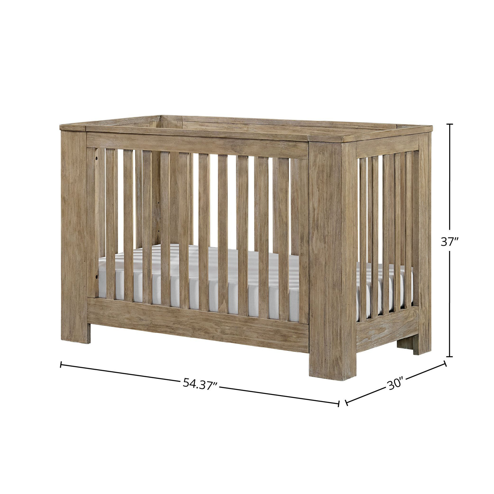 Albie Pine Convertible Crib, Sandstone
