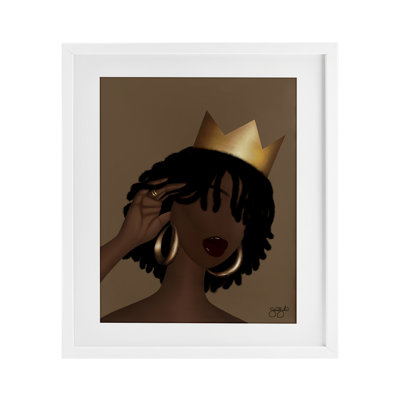 «Elegant Glam Woman & Crown», reproduction encadrée sous verre, conception de Sierra Siler