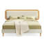 Structure de lit Delaylah, avec tête de lit tapissier ajustable en rotin, style bohème-1902812576